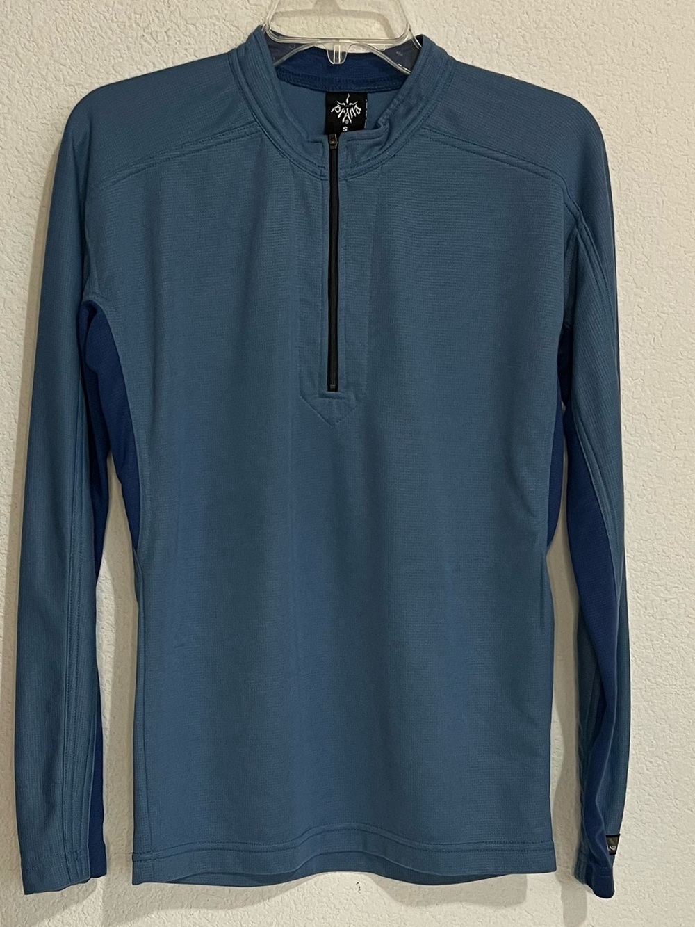 Prana Blue Breathe 1/4 Zip Long Sleeve Top Sweater Pullover Small